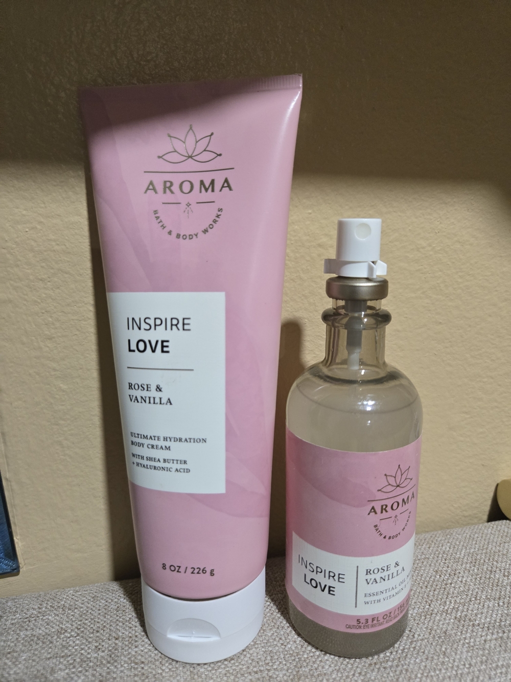 Roma Inspire Love Rose & Vanilla Body Cream and Room Mist - Pink